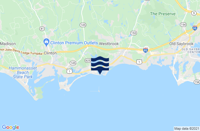 Karte der Gezeiten Westbrook Duck Island Roads, United States