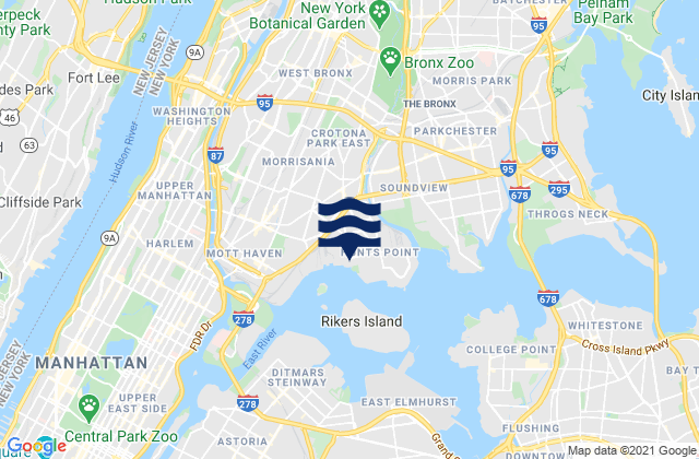 Karte der Gezeiten Westchester Avenue Bridge, United States