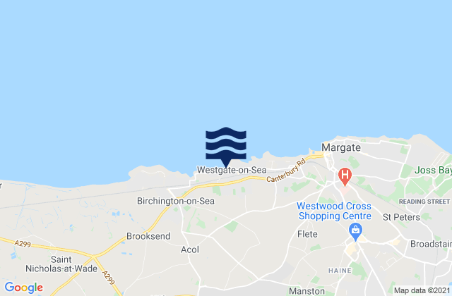 Karte der Gezeiten Westgate Bay Beach, United Kingdom