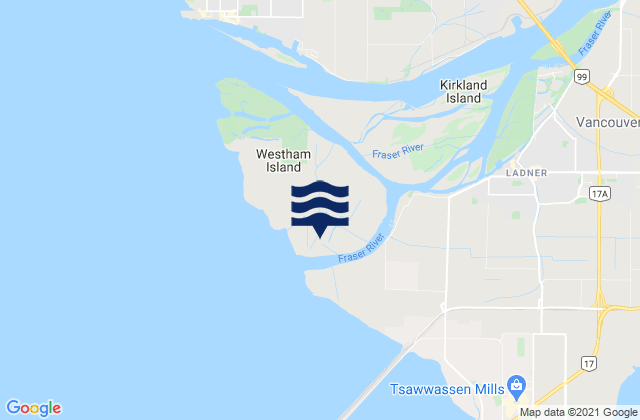 Karte der Gezeiten Westham Island, Canada