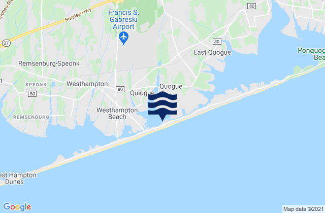 Karte der Gezeiten Westhampton Beach, United States