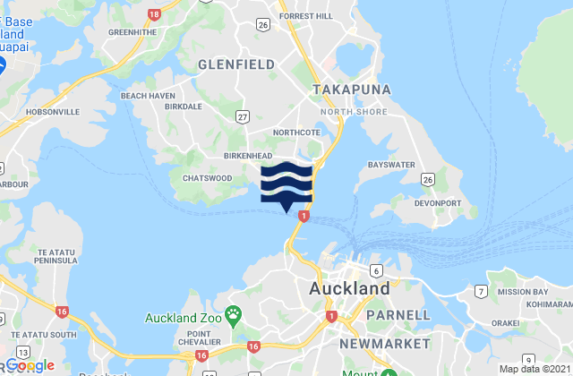 Karte der Gezeiten Westhaven, New Zealand