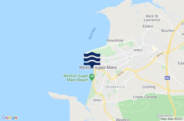 Karte der Gezeiten Weston-super-Mare, United Kingdom