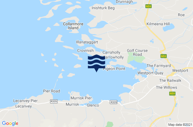 Karte der Gezeiten Westport Bay, Ireland