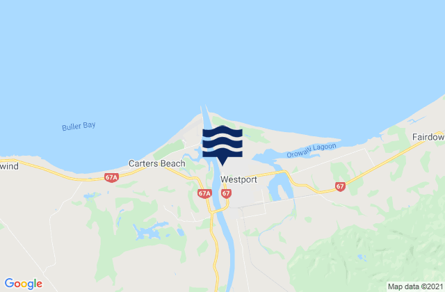 Karte der Gezeiten Westport, New Zealand