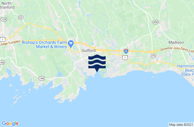 Karte der Gezeiten Wethersfield Cove, United States