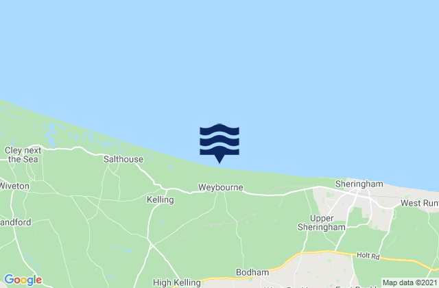 Karte der Gezeiten Weybourne Beach, United Kingdom