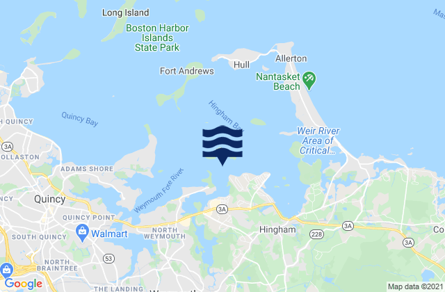 Karte der Gezeiten Weymouth Back River, United States