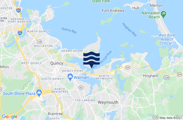 Karte der Gezeiten Weymouth Harbor Entrance, United States