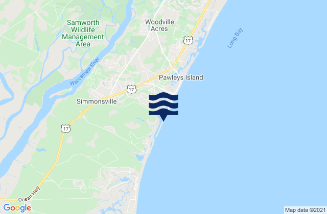 Karte der Gezeiten Weymouth Plantation, United States
