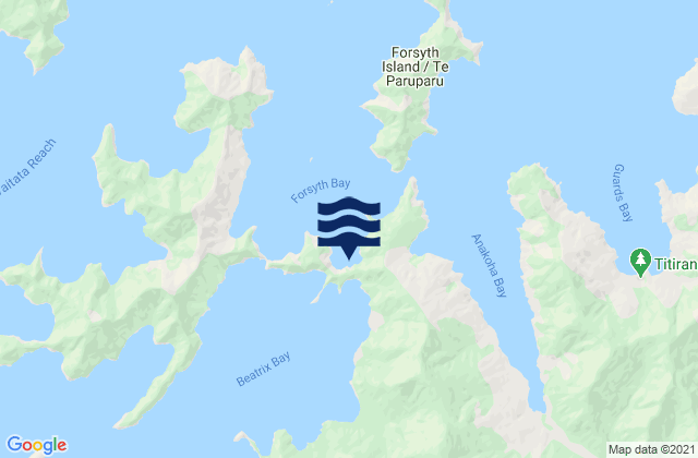 Karte der Gezeiten Whakatahuri, New Zealand