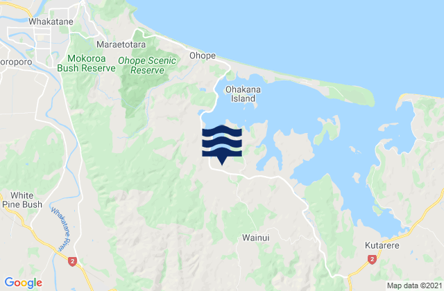 Karte der Gezeiten Whakatane District, New Zealand