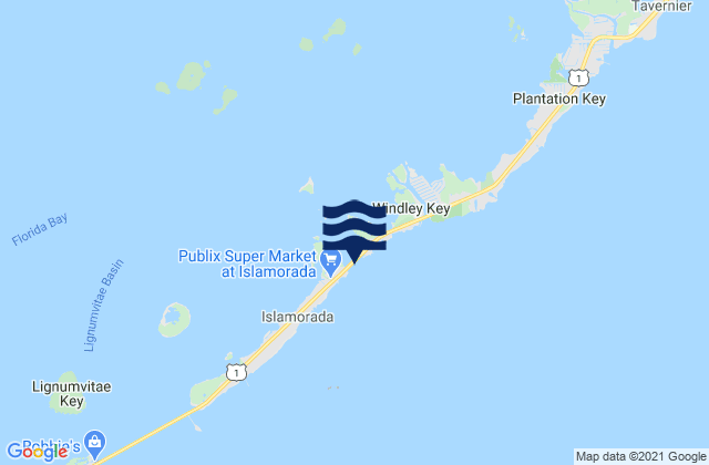Karte der Gezeiten Whale Harbor Channel (Hwy. 1 Bridge Windley Key), United States