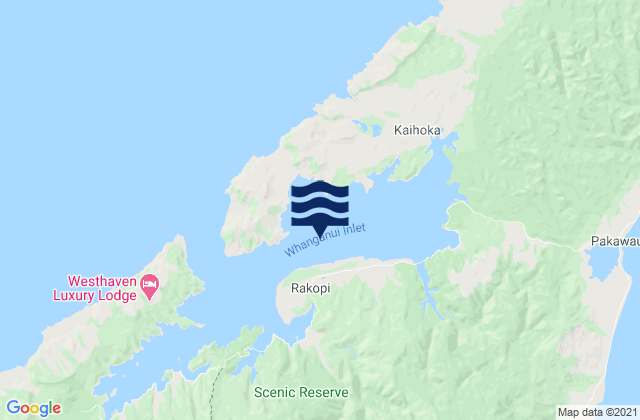 Karte der Gezeiten Whanganui Inlet, New Zealand
