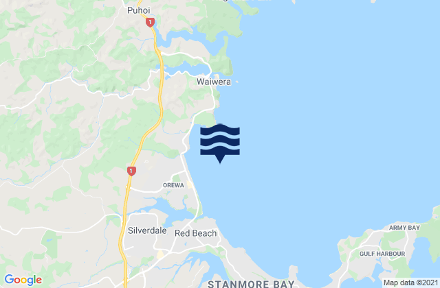 Karte der Gezeiten Whangaparaoa Bay, New Zealand