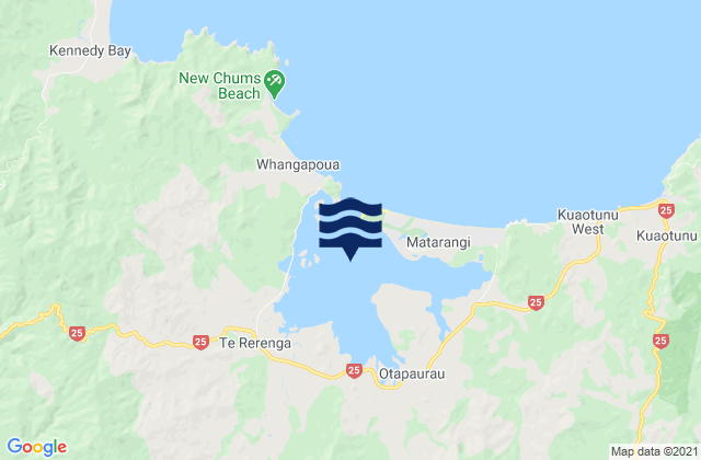 Karte der Gezeiten Whangapoua Harbour, New Zealand