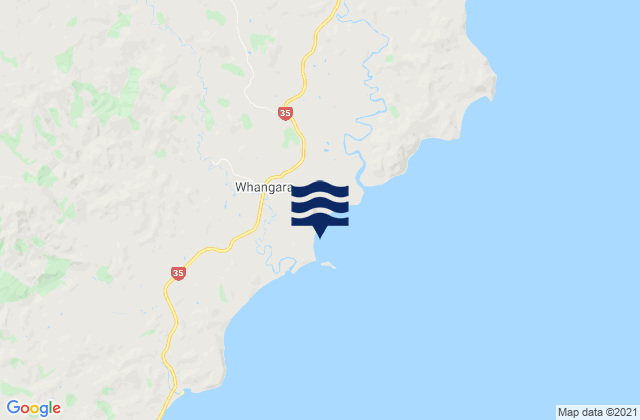 Karte der Gezeiten Whangara Island, New Zealand