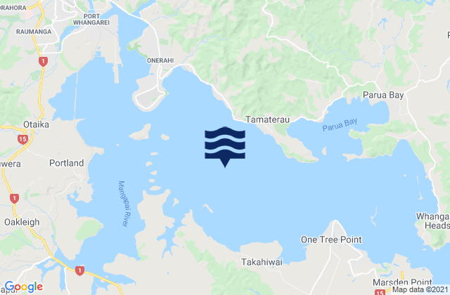 Karte der Gezeiten Whangarei Harbour, New Zealand