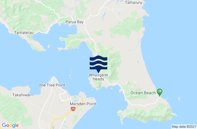 Karte der Gezeiten Whangarei Heads, New Zealand