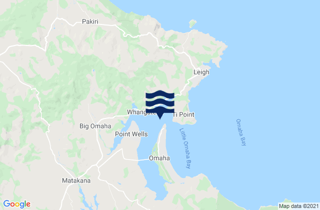 Karte der Gezeiten Whangateau, New Zealand
