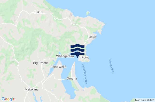 Karte der Gezeiten Whangateau Harbour, New Zealand