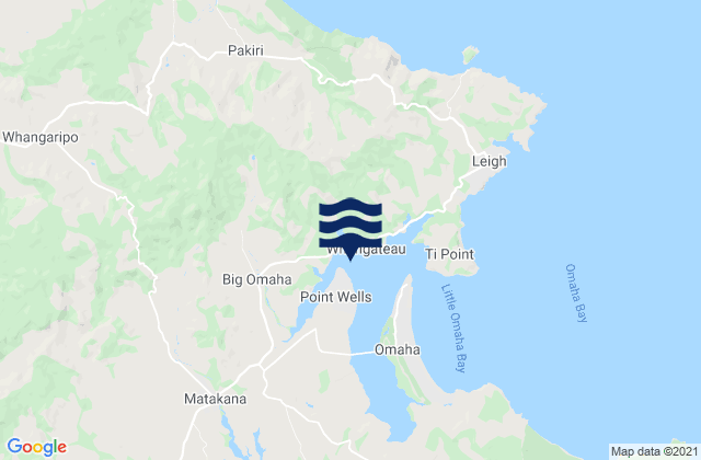 Karte der Gezeiten Whangateau Harbour, New Zealand
