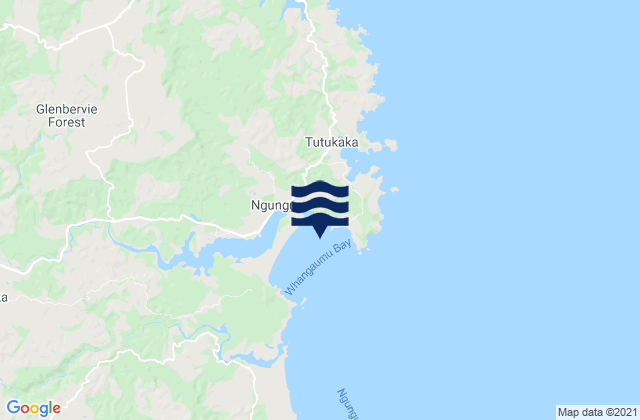 Karte der Gezeiten Whangaumu Bay, New Zealand