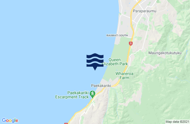 Karte der Gezeiten Whareroa Beach, New Zealand