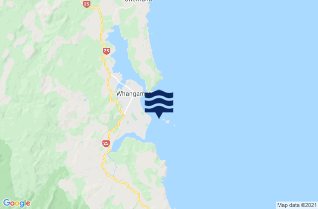 Karte der Gezeiten Whenuakura Island, New Zealand