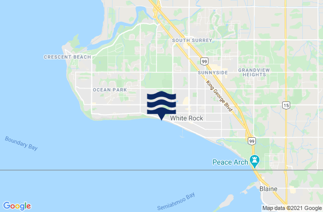 Karte der Gezeiten White Rock Beach, Canada