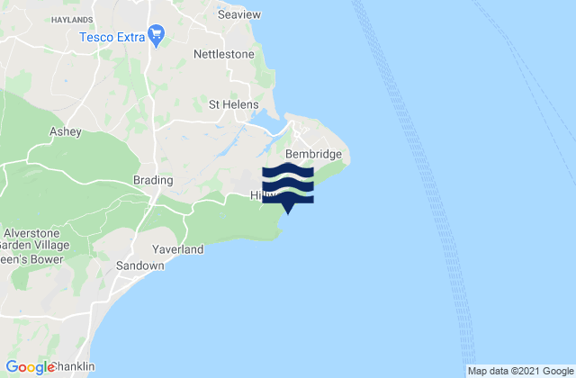 Karte der Gezeiten Whitecliff Bay Beach, United Kingdom