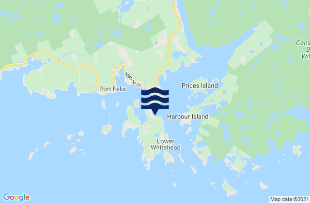 Karte der Gezeiten Whitehead, Canada