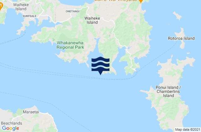 Karte der Gezeiten Whites Bay, New Zealand