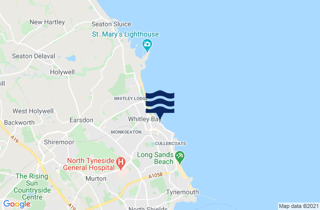 Karte der Gezeiten Whitley Bay, United Kingdom