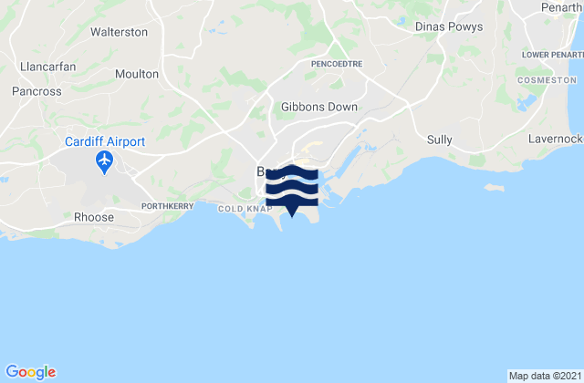 Karte der Gezeiten Whitmore Bay, United Kingdom
