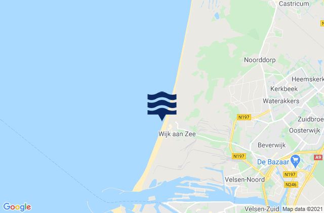 Karte der Gezeiten Wijk Aan Zee/Noordpier, Netherlands