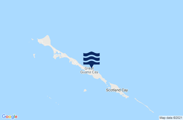 Karte der Gezeiten Willawahs (Guana Cay), United States