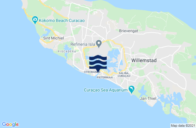 Karte der Gezeiten Willemstad, Curacao