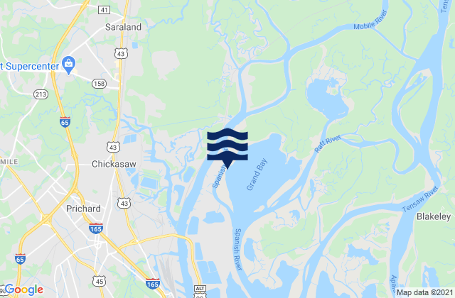 Karte der Gezeiten William Brooks Park Chickasaw Creek, United States