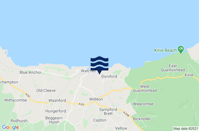 Karte der Gezeiten Williton, United Kingdom