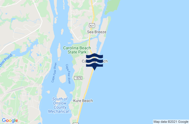 Karte der Gezeiten Wilmington Beach, United States