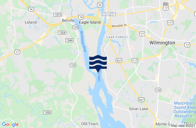 Karte der Gezeiten Wilmington, United States