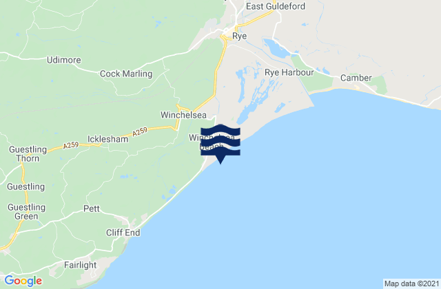Karte der Gezeiten Winchelsea Beach, United Kingdom