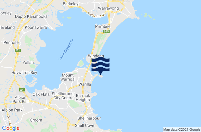 Karte der Gezeiten Windang Island, Australia