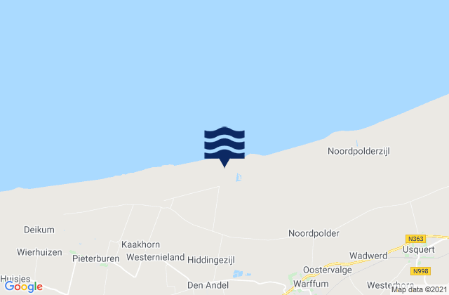 Karte der Gezeiten Winsum, Netherlands