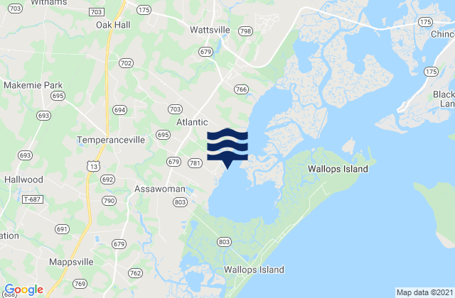 Karte der Gezeiten Wishart Point (Bogues Bay), United States