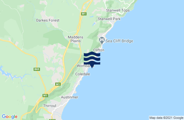 Karte der Gezeiten Wombarra, Australia