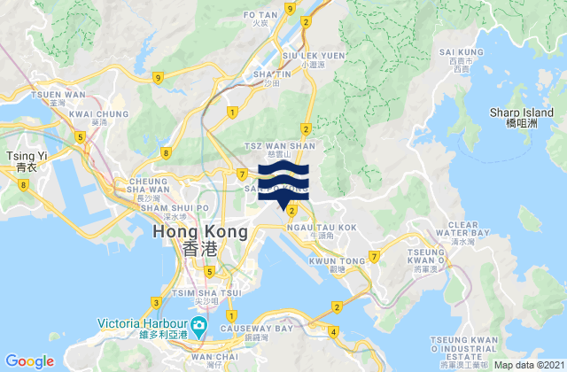 Karte der Gezeiten Wong Tai Sin, Hong Kong