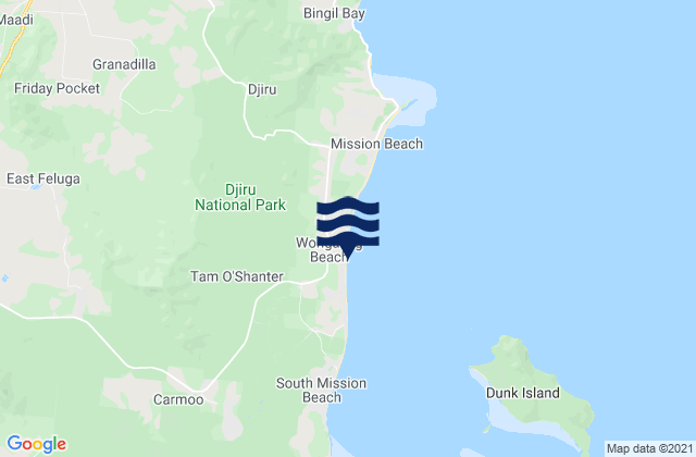 Karte der Gezeiten Wongaling Beach, Australia