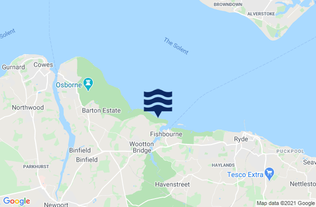 Karte der Gezeiten Wood Bay Beach, United Kingdom